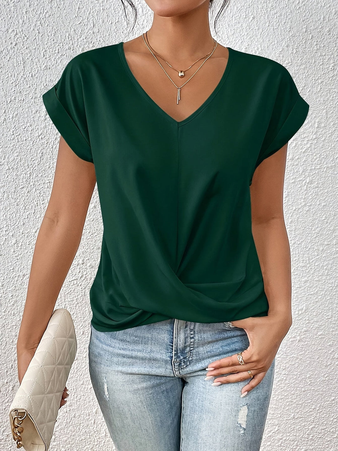 LAURA™ | Elegant Short Sleeve Top