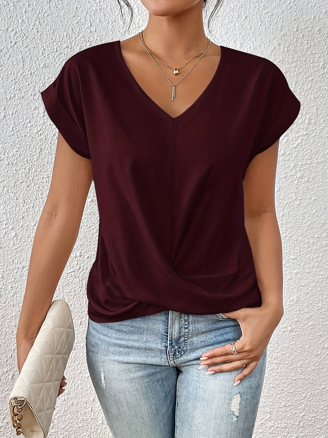 LAURA™ | Elegant Short Sleeve Top