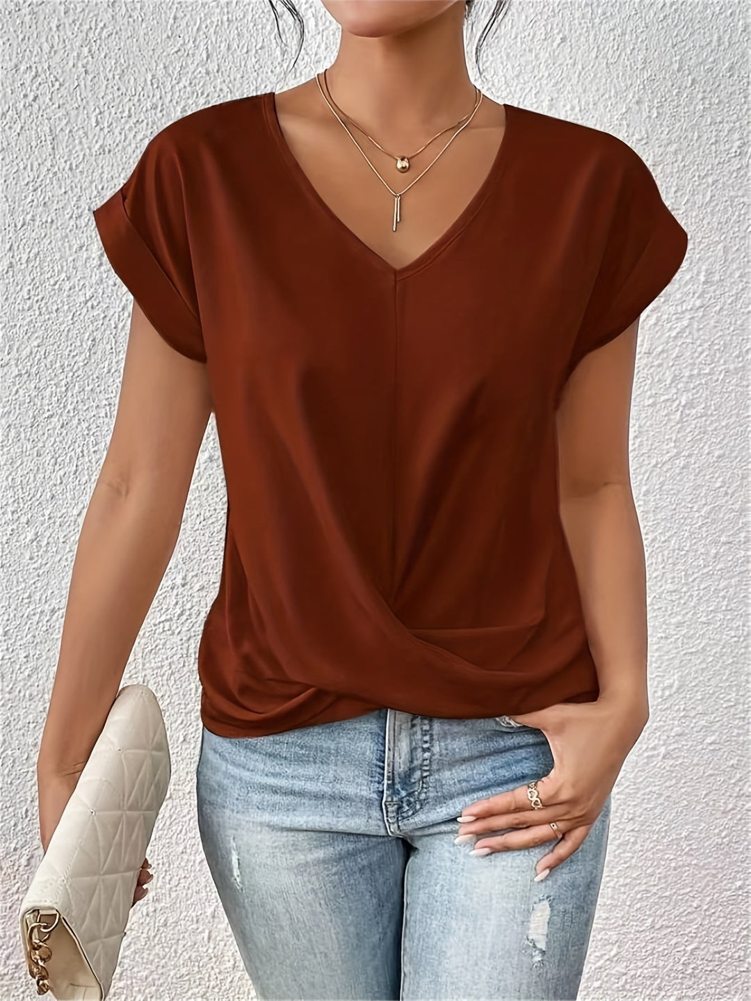 LAURA™ | Elegant Short Sleeve Top