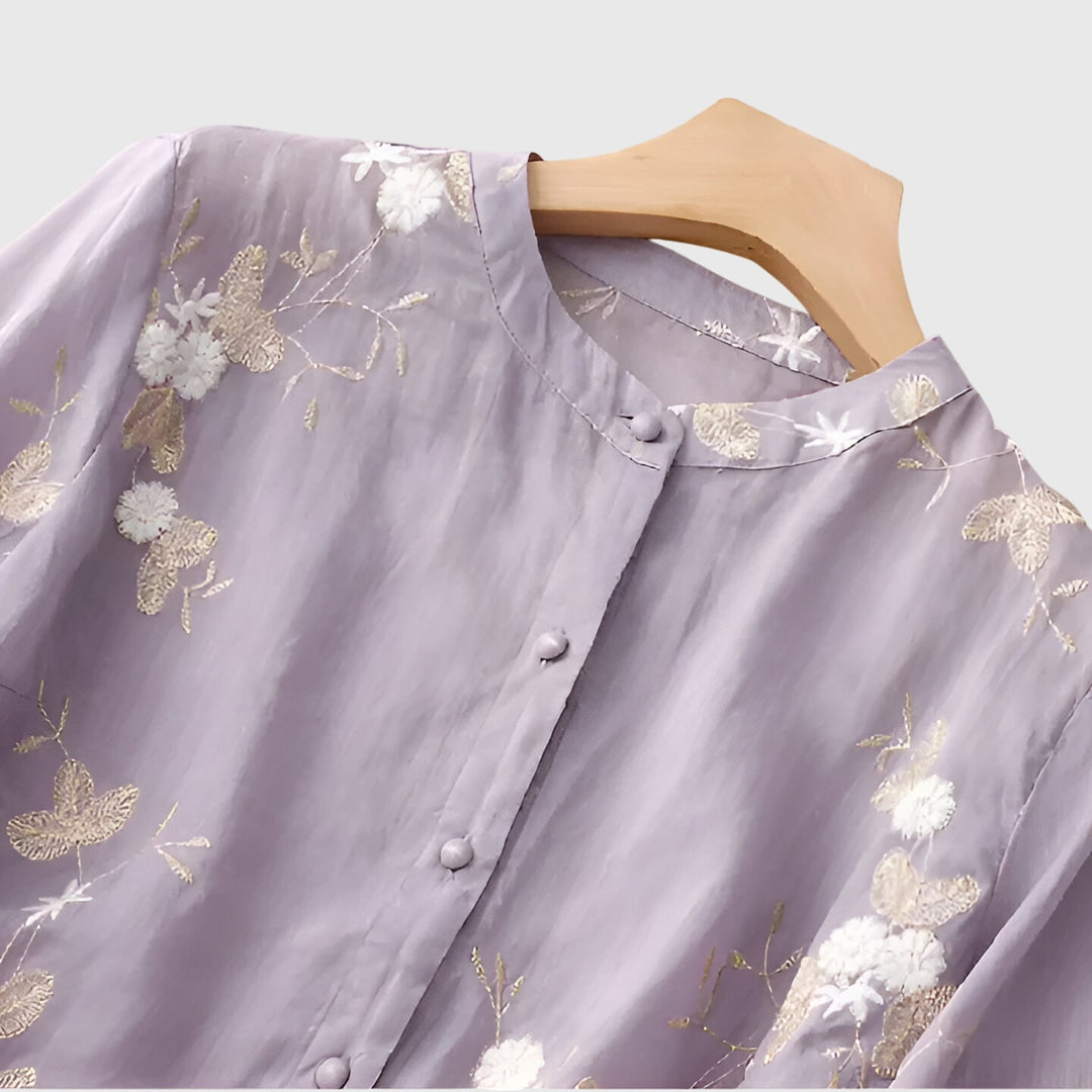 Nellie | Embroidered Flowers Top