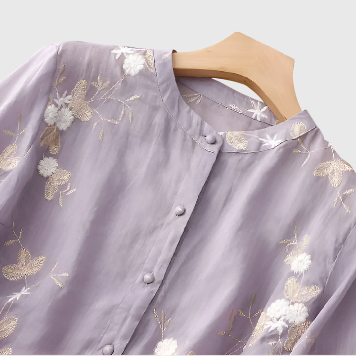 Nellie | Embroidered Flowers Top
