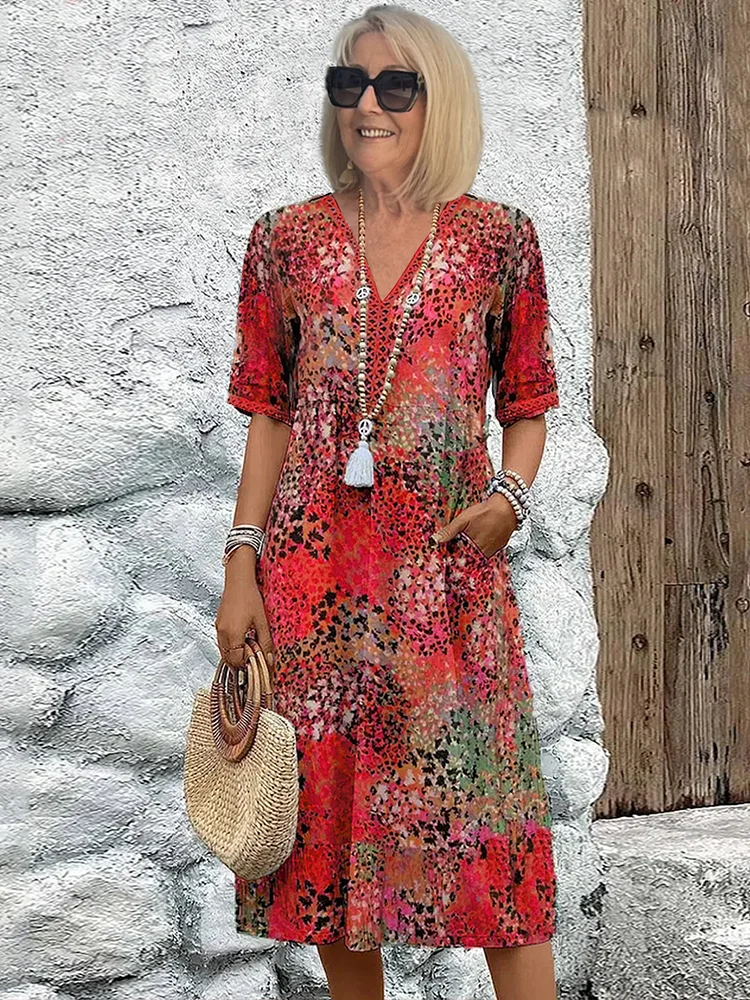 Andrea - Vibrant Midi Dress