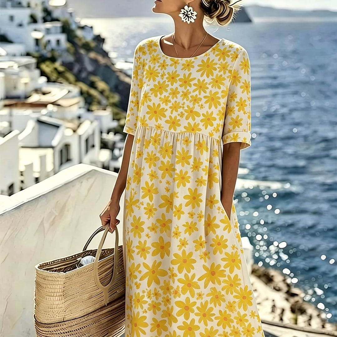 Evelyn™ | Sunshine Bloom Midi Dress