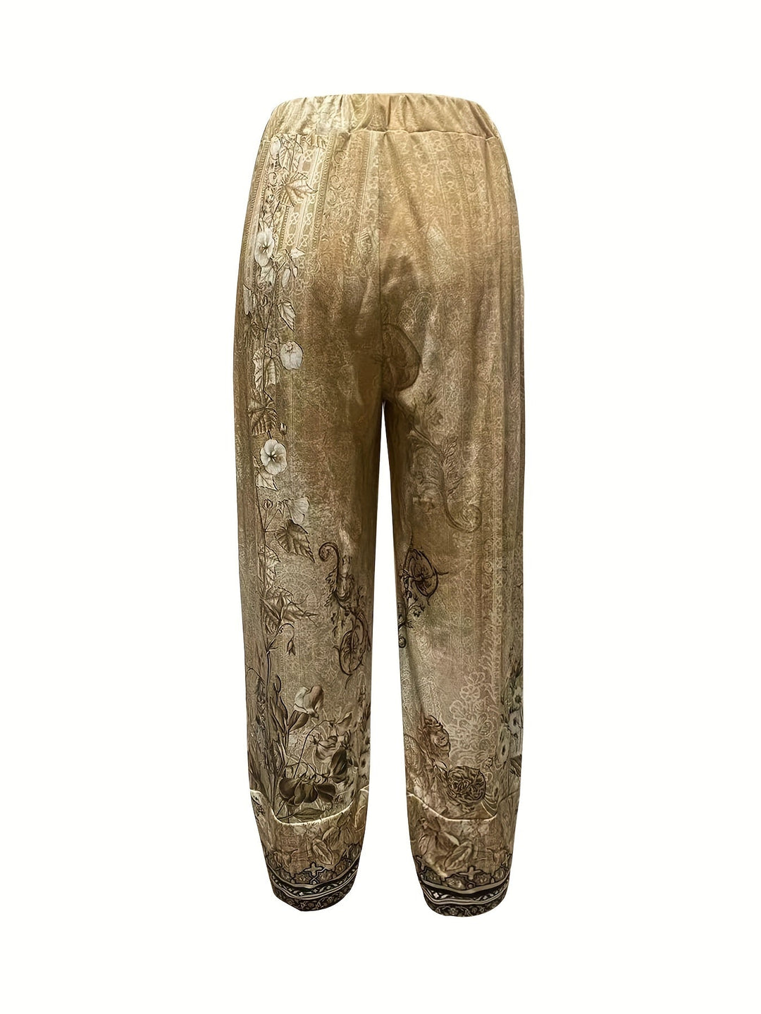 Women's Boho Floral Print Capri Pants | Wide-Leg