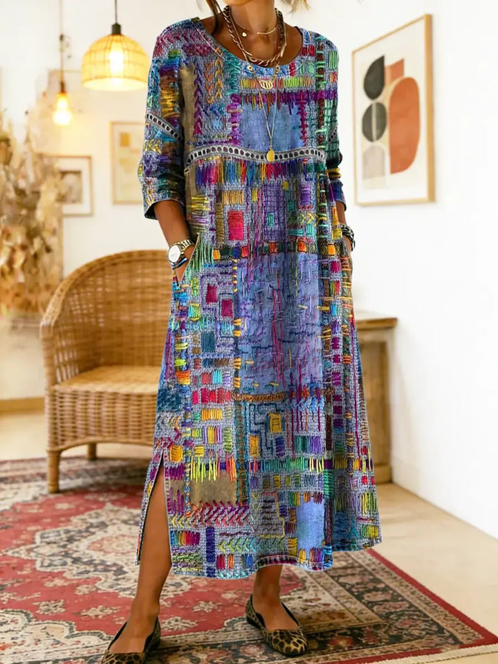 MANUELA | BOHO PATCHWORK MAXI DRESS