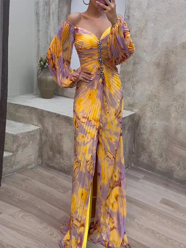 Sophie™ | Long Pleated Evening Dress