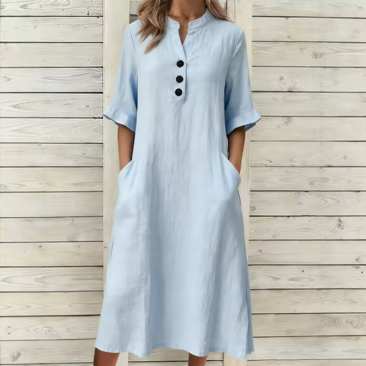 Clara | Relaxed Button Dress with Pockets