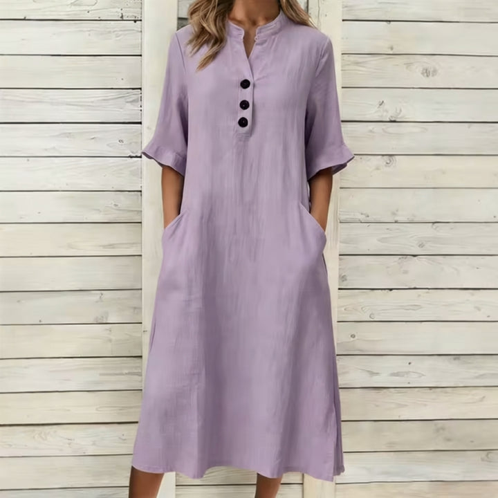 Clara | Relaxed Button Dress with Pockets