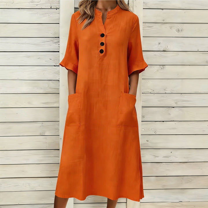 Clara | Relaxed Button Dress with Pockets