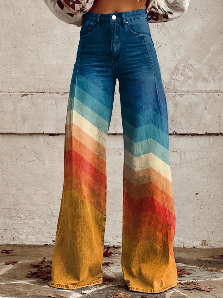 Léa | Elegant Retro Zigzag Trousers