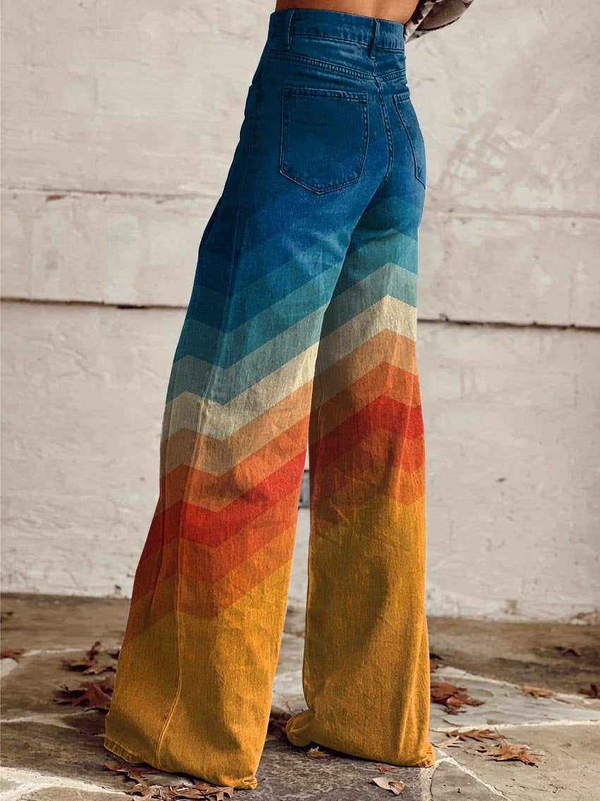 Léa | Elegant Retro Zigzag Trousers