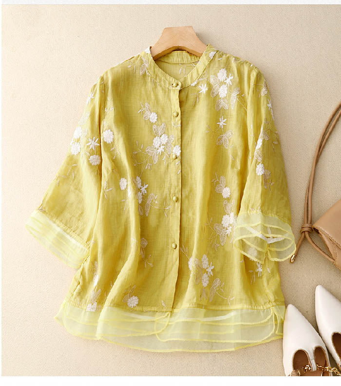 Althea Embroidered Cotton Blouse